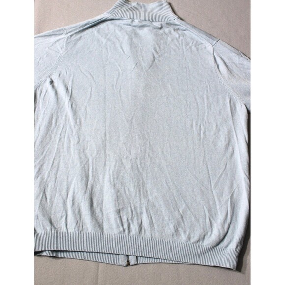 WoolOvers XXL Light Blue Full Zip Sweater 90% Cotton 10% Cashmere Soft Knit - Picture 9 of 9